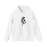 Silent Melodies Unisex Hoodie with Unique Face Design - Comfortable Heavy Blend Sweatshirt